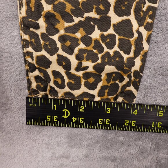 Free People pants high rise skinny crop women's 25 cheetah print - Picture 9 of 13